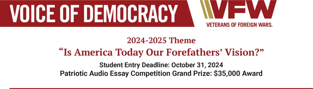 2024-2025 VFW 4709 Voice of Democracy Scholarship Entry Form